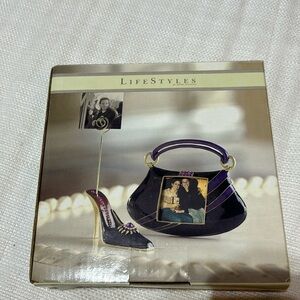 Lifestyles Picture Frame Purple Purse and Shoe NIB